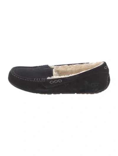 Pre-owned Ugg Suede Slippers In Black