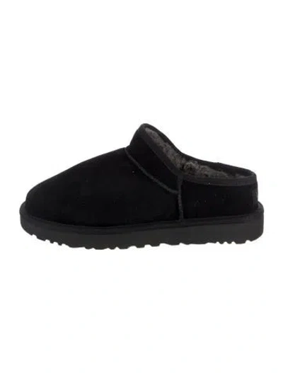 Pre-owned Ugg Suede Slippers In Black