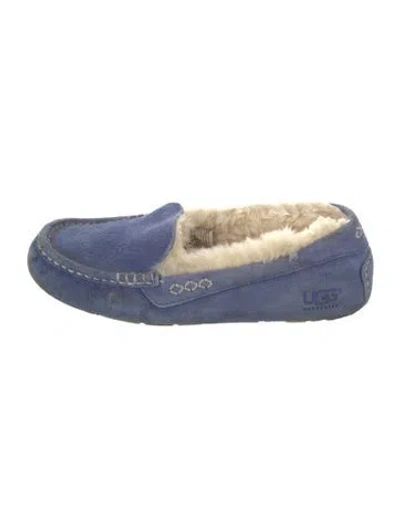 Pre-owned Ugg Suede Slippers In Blue