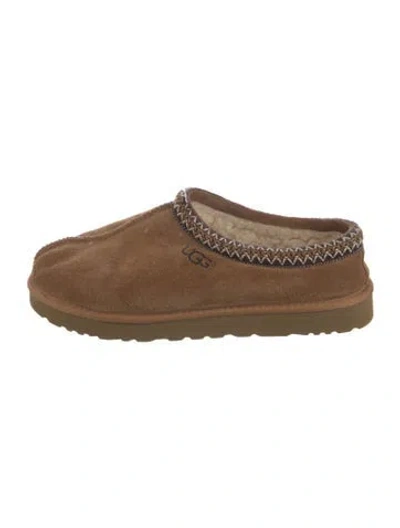 Pre-owned Ugg Suede Slippers In Brown