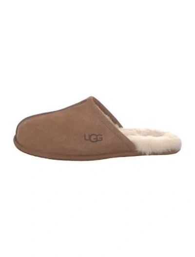 Pre-owned Ugg Suede Slippers In Brown