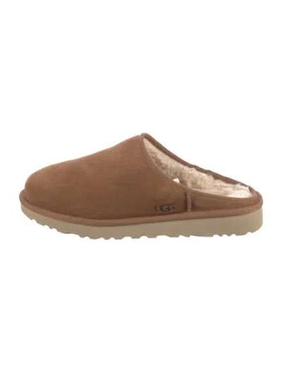 Pre-owned Ugg Suede Slippers In Brown