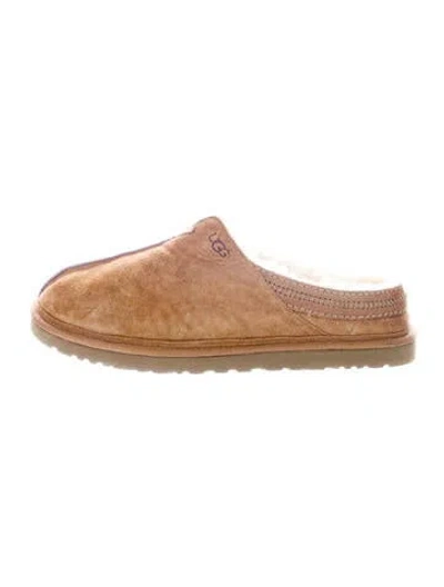 Pre-owned Ugg Suede Slippers In Brown