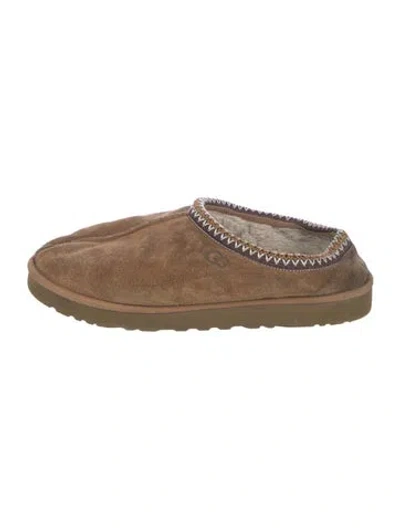 Pre-owned Ugg Suede Slippers In Brown