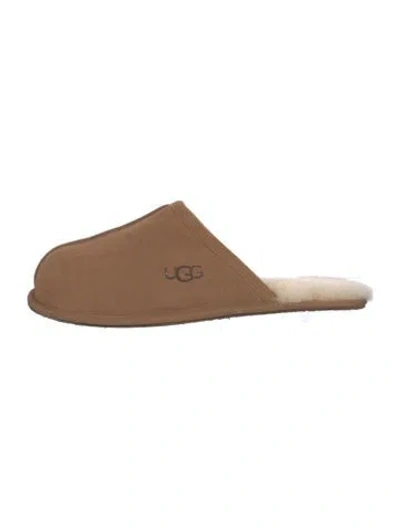 Pre-owned Ugg Suede Slippers In Brown