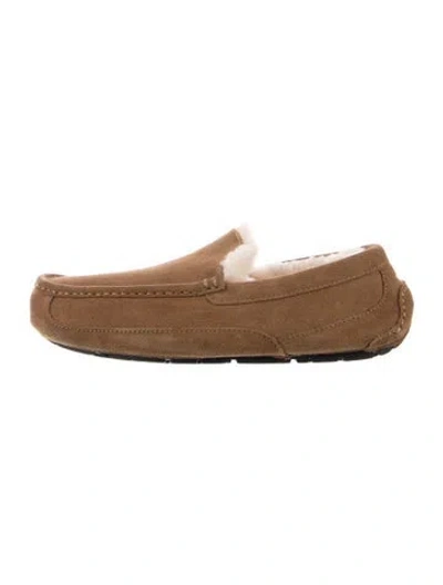Pre-owned Ugg Suede Slippers In Brown