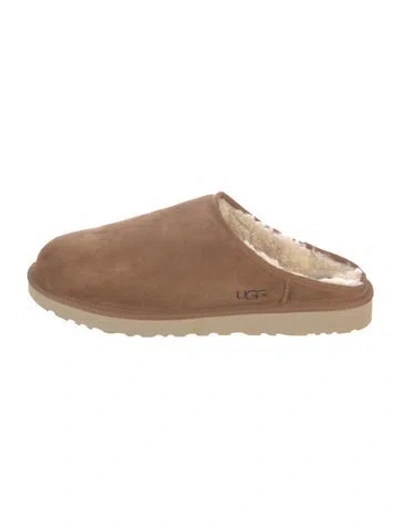 Pre-owned Ugg Suede Slippers In Brown