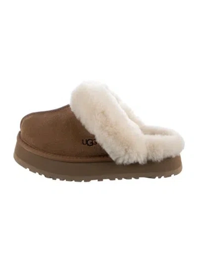 Pre-owned Ugg Suede Slippers In Brown