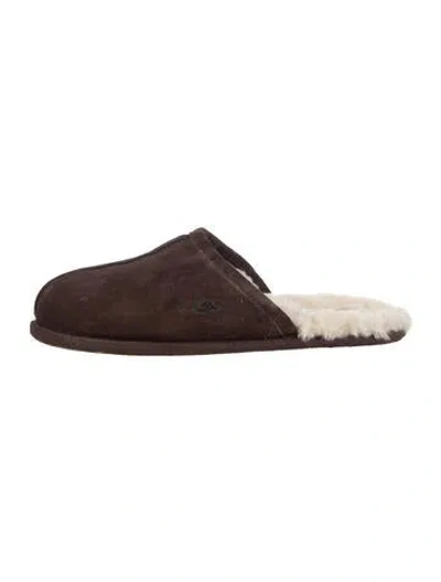 Pre-owned Ugg Suede Slippers In Brown
