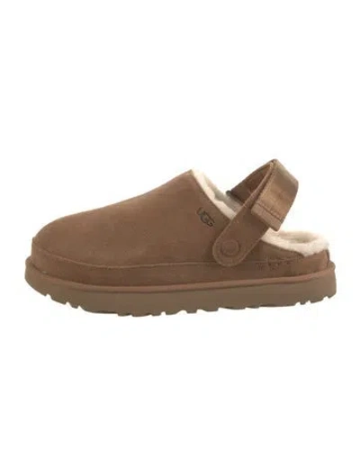Pre-owned Ugg Suede Slippers In Brown