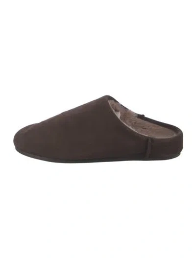 Pre-owned Ugg Suede Slippers In Brown