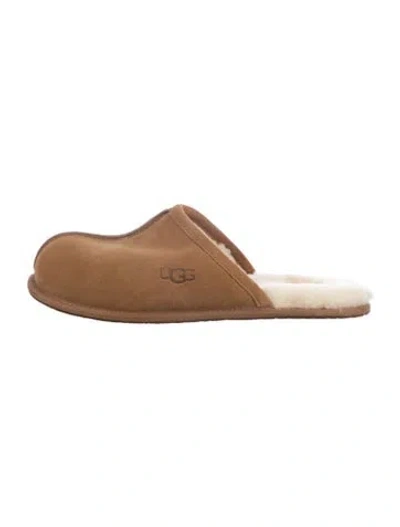 Pre-owned Ugg Suede Slippers In Brown
