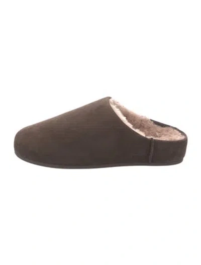 Pre-owned Ugg Suede Slippers In Brown