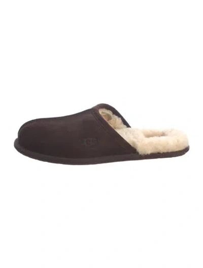 Pre-owned Ugg Suede Slippers In Brown