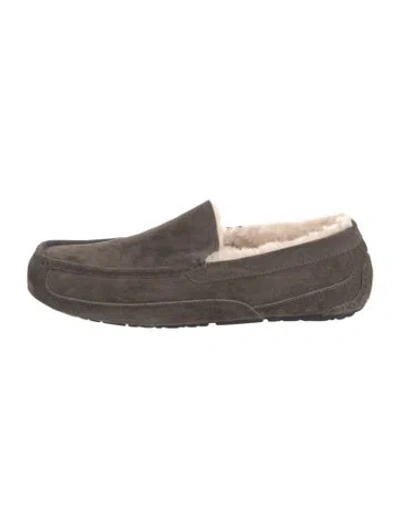 Pre-owned Ugg Suede Slippers In Grey
