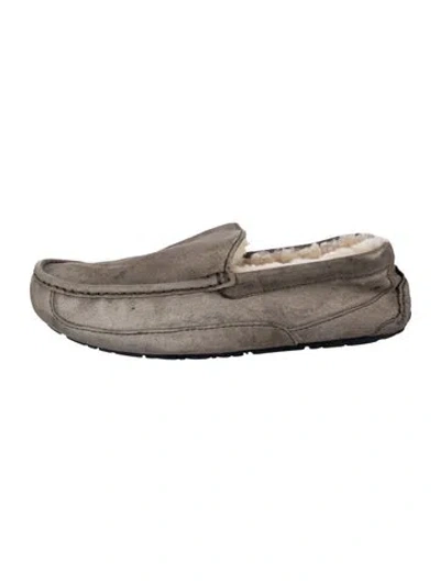 Pre-owned Ugg Suede Slippers In Grey