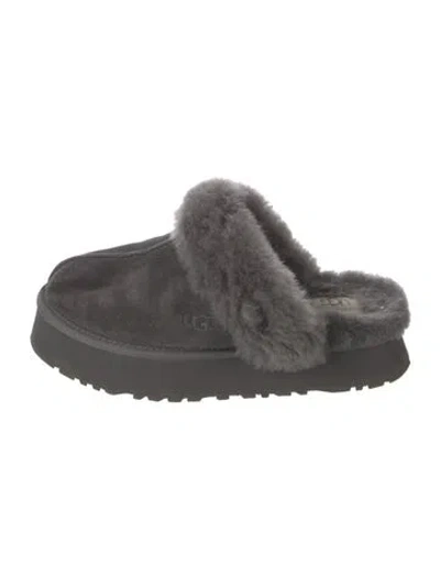 Pre-owned Ugg Suede Slippers In Grey