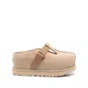 Ugg Smooth Beige Flats With Rounded Toe Design In Multi