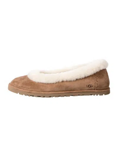 Pre-owned Ugg Suede Slippers In Neutrals