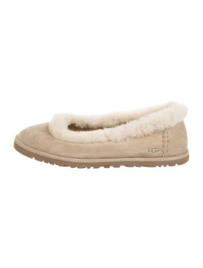 Pre-owned Ugg Suede Slippers In Neutrals