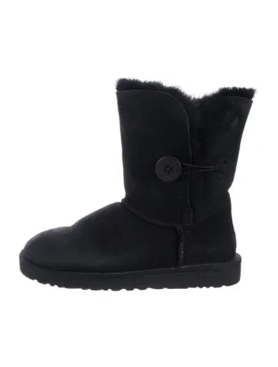 Pre-owned Ugg Suede Slouch Boots In Black