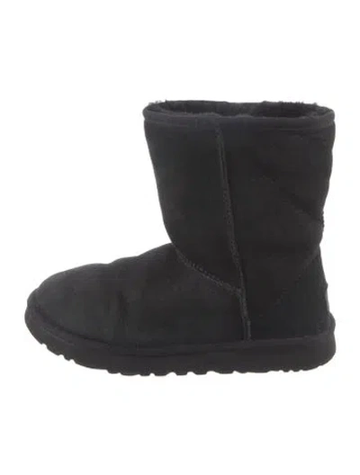 Pre-owned Ugg Suede Slouch Boots In Black
