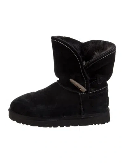 Pre-owned Ugg Suede Slouch Boots In Black