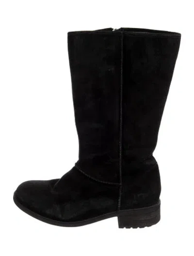 Pre-owned Ugg Suede Slouch Boots In Black