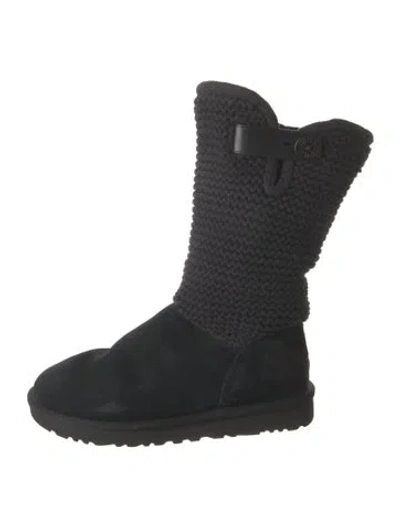 Pre-owned Ugg Suede Slouch Boots In Black