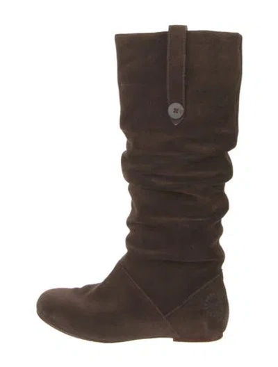 Pre-owned Ugg Suede Slouch Boots In Brown