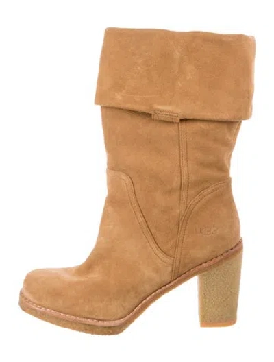 Pre-owned Ugg Suede Slouch Boots In Brown
