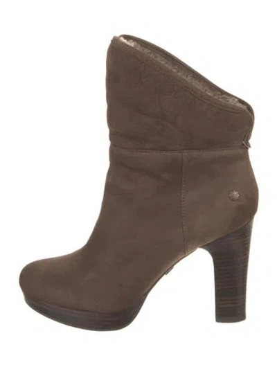 Pre-owned Ugg Suede Slouch Boots In Brown