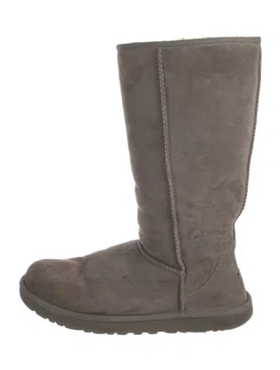 Pre-owned Ugg Suede Slouch Boots In Grey