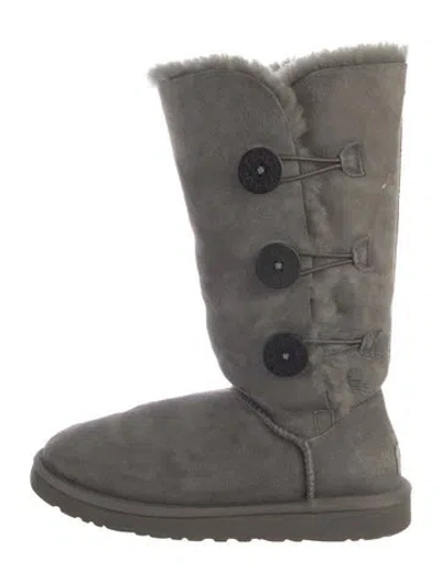 Pre-owned Ugg Suede Slouch Boots In Grey