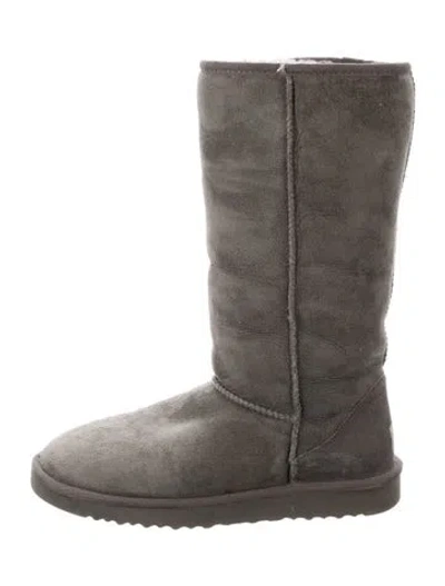 Pre-owned Ugg Suede Slouch Boots In Grey