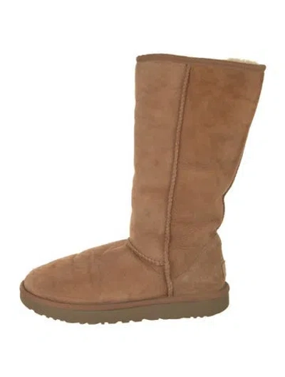 Pre-owned Ugg Suede Slouch Boots In Neutrals