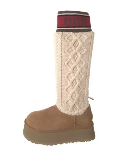 Pre-owned Ugg Suede Slouch Boots In Neutrals