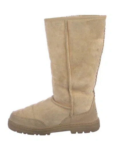 Pre-owned Ugg Suede Slouch Boots In Neutrals