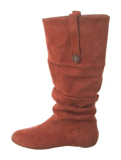 Pre-owned Ugg Suede Slouch Boots In Orange