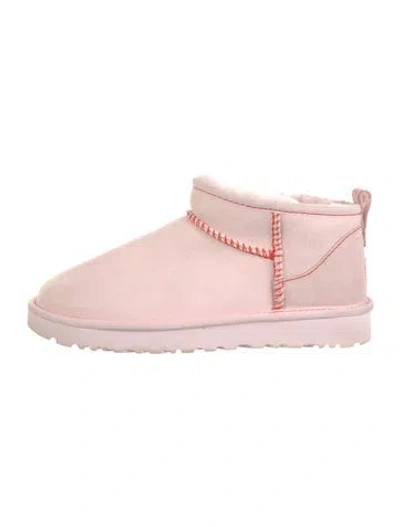Pre-owned Ugg Suede Slouch Boots In Pink