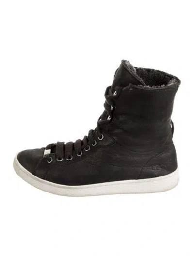 Pre-owned Ugg Suede Sneakers In Black