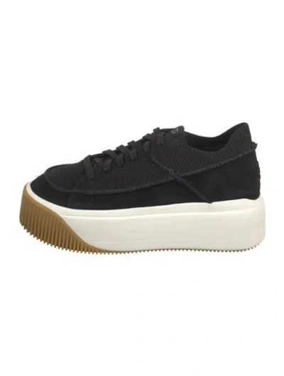 Pre-owned Ugg Suede Sneakers In Black/white