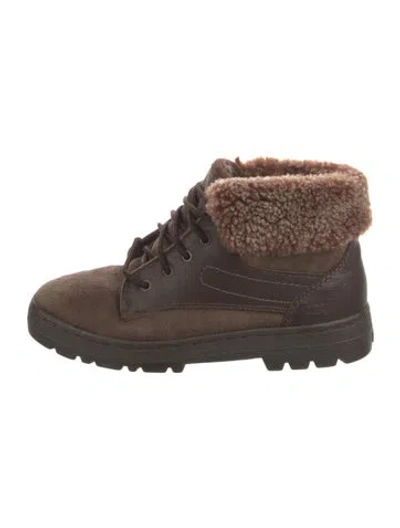 Pre-owned Ugg Suede Sneakers In Brown
