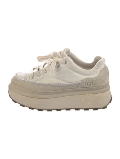 Pre-owned Ugg Suede Sneakers In White