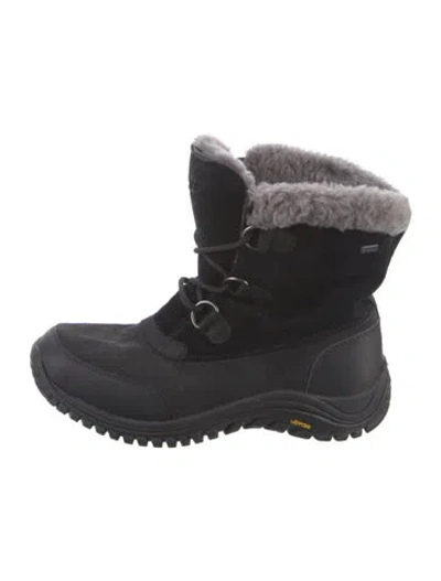 Pre-owned Ugg Suede Snow Boots In Black