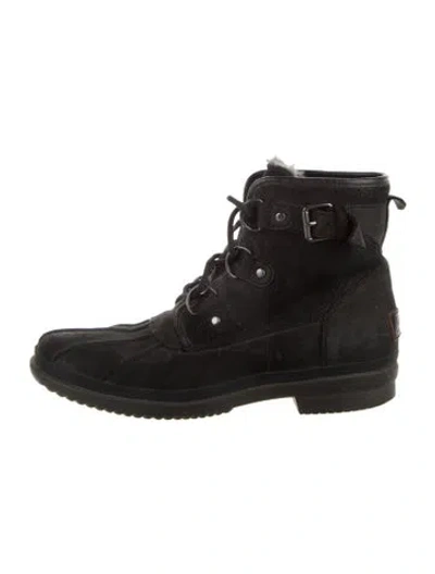 Pre-owned Ugg Suede Snow Boots In Black