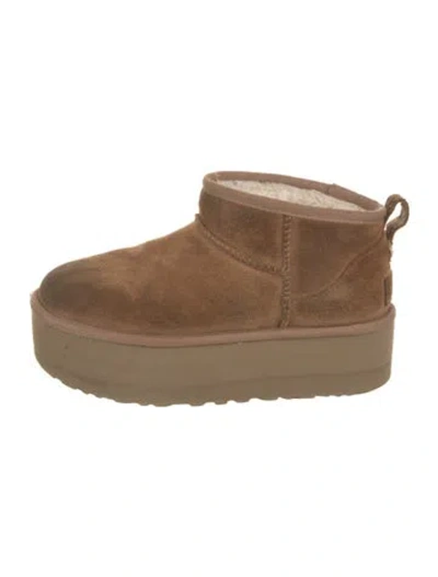 Pre-owned Ugg Suede Snow Boots In Brown