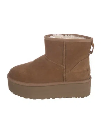 Pre-owned Ugg Suede Snow Boots In Brown