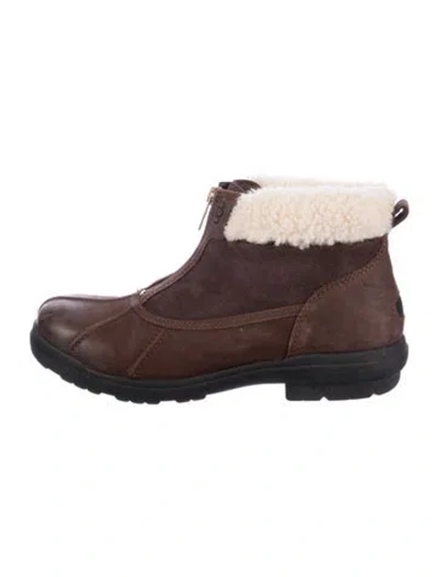 Pre-owned Ugg Suede Snow Boots In Brown