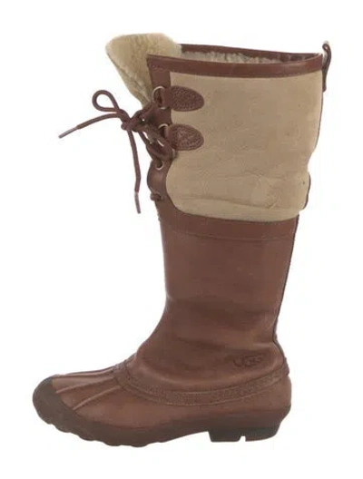Pre-owned Ugg Suede Snow Boots In Brown